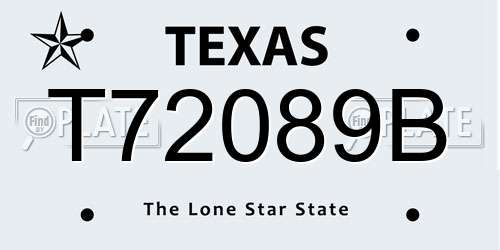 T72089B Texas License Plate