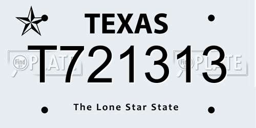 T721313 Texas License Plate