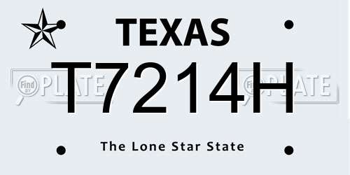 T7214H Texas License Plate