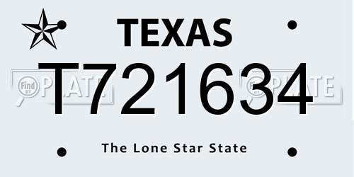 T721634 Texas License Plate