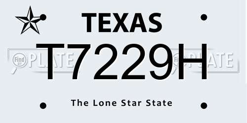 T7229H Texas License Plate