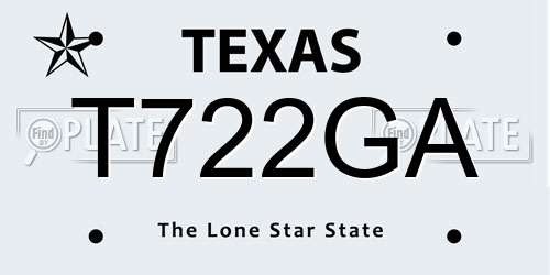 T722GA Texas License Plate