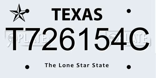 T726154C Texas License Plate