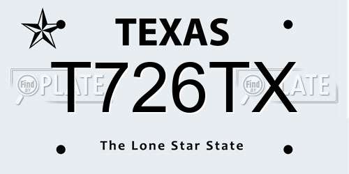 T726TX Texas License Plate