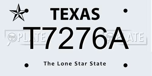 T7276A Texas License Plate