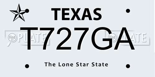 T727GA Texas License Plate