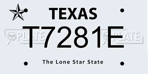 T7281E Texas License Plate