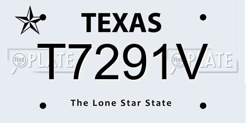 T7291V Texas License Plate