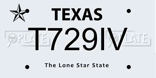 T729IV Texas License Plate