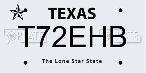 T72EHB Texas License Plate