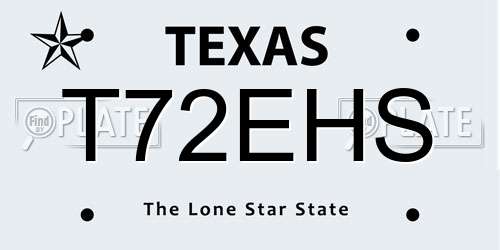 T72EHS Texas License Plate