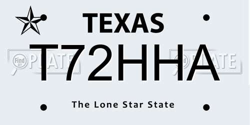 T72HHA Texas License Plate