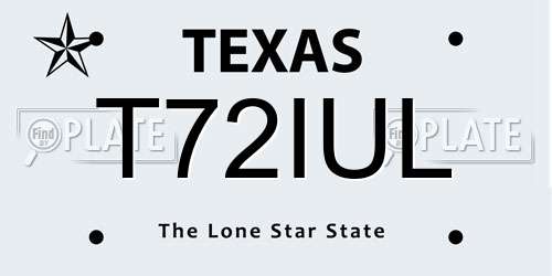 T72IUL Texas License Plate