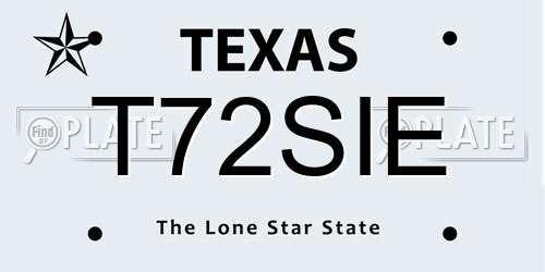 T72SIE Texas License Plate
