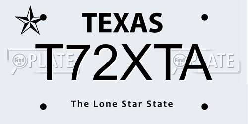 T72XTA Texas License Plate