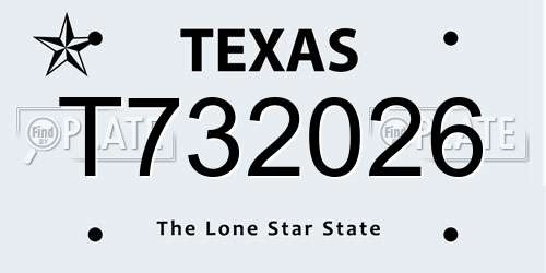 T732026 Texas License Plate