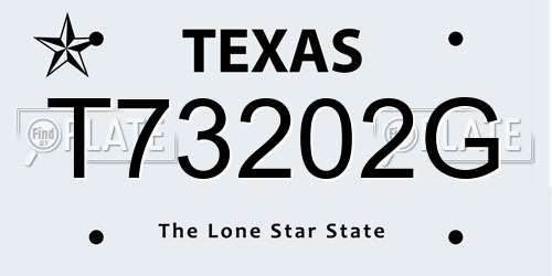 T73202G Texas License Plate