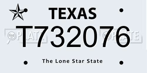 T732076 Texas License Plate