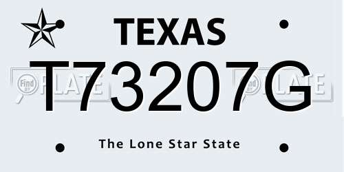 T73207G Texas License Plate