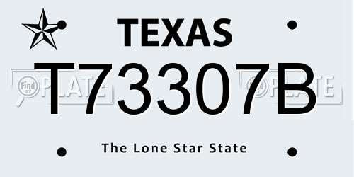 T73307B Texas License Plate