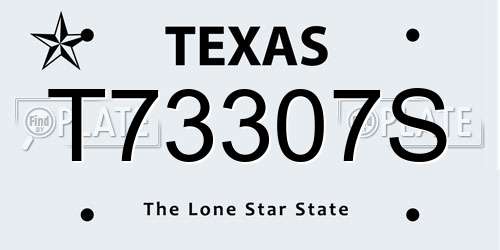 T73307S Texas License Plate
