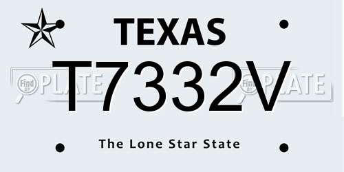 T7332V Texas License Plate