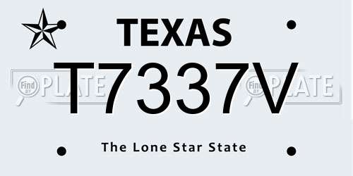 T7337V Texas License Plate