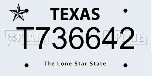 T736642 Texas License Plate