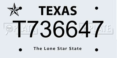 T736647 Texas License Plate