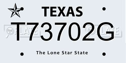 T73702G Texas License Plate