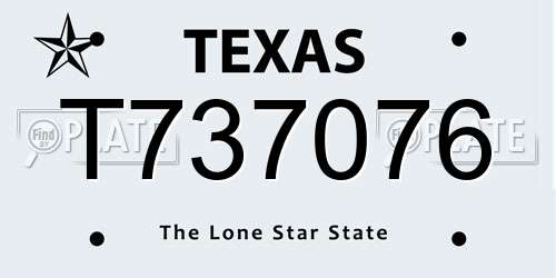 T737076 Texas License Plate