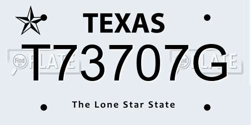 T73707G Texas License Plate