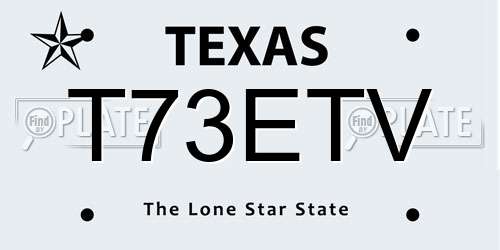 T73ETV Texas License Plate