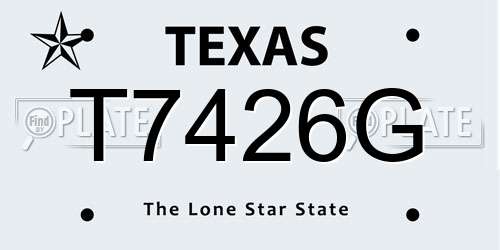 T7426G Texas License Plate