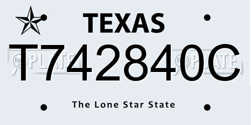 T742840C Texas License Plate