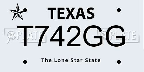 T742GG Texas License Plate