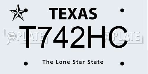 T742HC Texas License Plate
