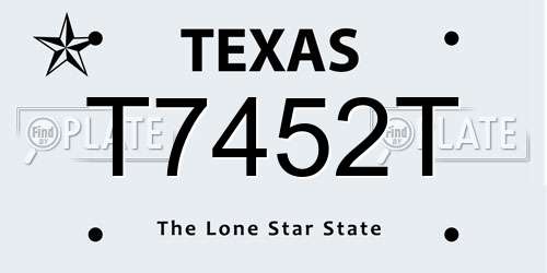 T7452T Texas License Plate
