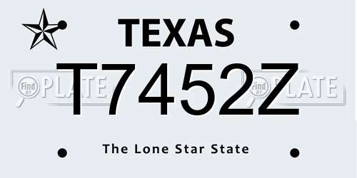 T7452Z Texas License Plate