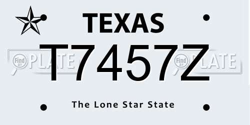 T7457Z Texas License Plate
