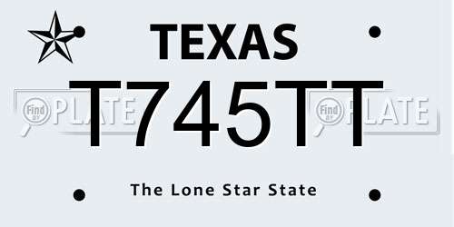 T745TT Texas License Plate