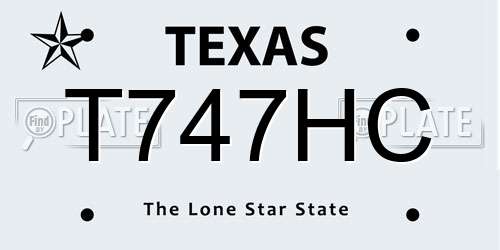 T747HC Texas License Plate