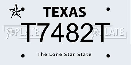 T7482T Texas License Plate