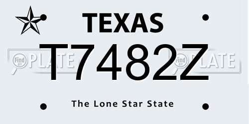 T7482Z Texas License Plate