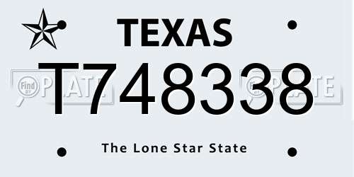 T748338 Texas License Plate