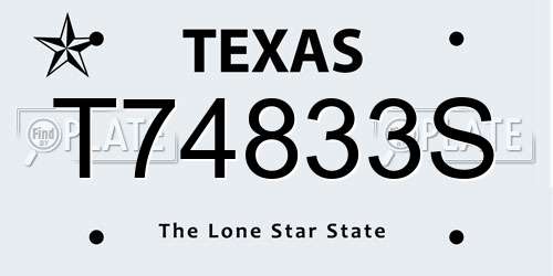 T74833S Texas License Plate