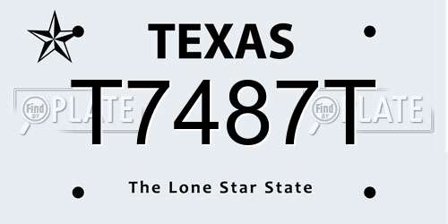 T7487T Texas License Plate