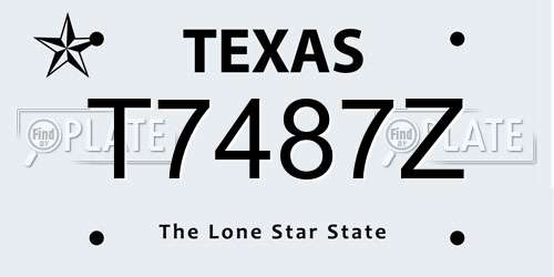 T7487Z Texas License Plate