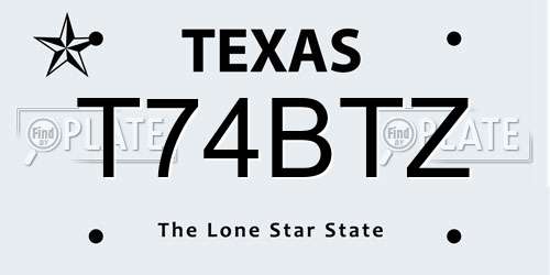 T74BTZ Texas License Plate