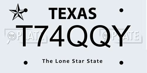 T74QQY Texas License Plate